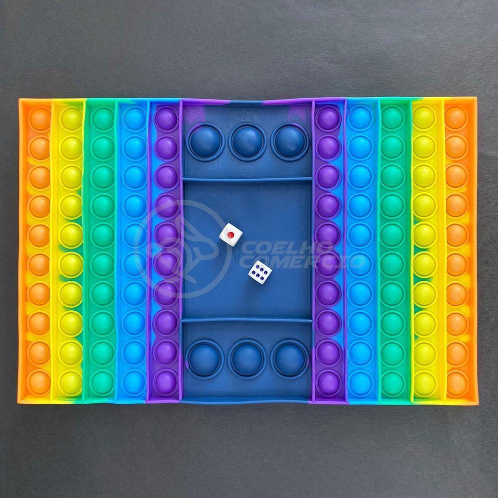 Tabuleiro Big Pop It Jogo Fidget Toy Anti Stress Arco Íris. - 4