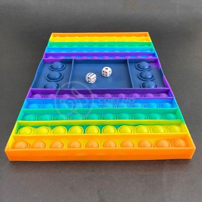 Tabuleiro Big Pop It Jogo Fidget Toy Anti Stress Arco Íris.