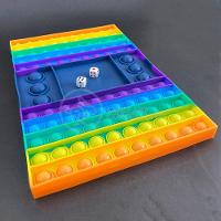 Tabuleiro Big Pop It Jogo Fidget Toy Anti Stress Arco Íris.