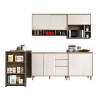 Armário De Cozinha Completa Modulada 7 Peças Sem Tampo De 120 Mel Vanilla Com Pérola Off - 6