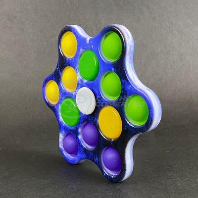 Hand Spinner Pop It Com Luz Led Anti Stress Azul
