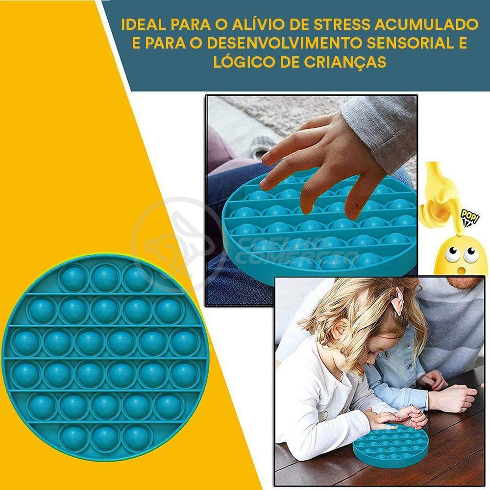 Pop It Circular Anti Stress Estourar Bolha Azul - 1