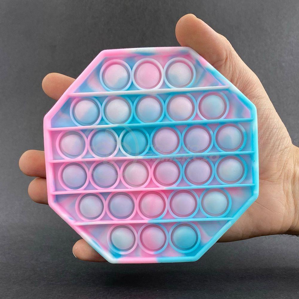 Pop It Tie Dye Octogonal Anti Stress Azul E Rosa - 3