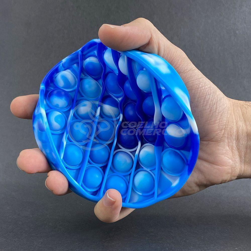Pop It Tie Dye Circular Anti Stress Bolha Azul - 1