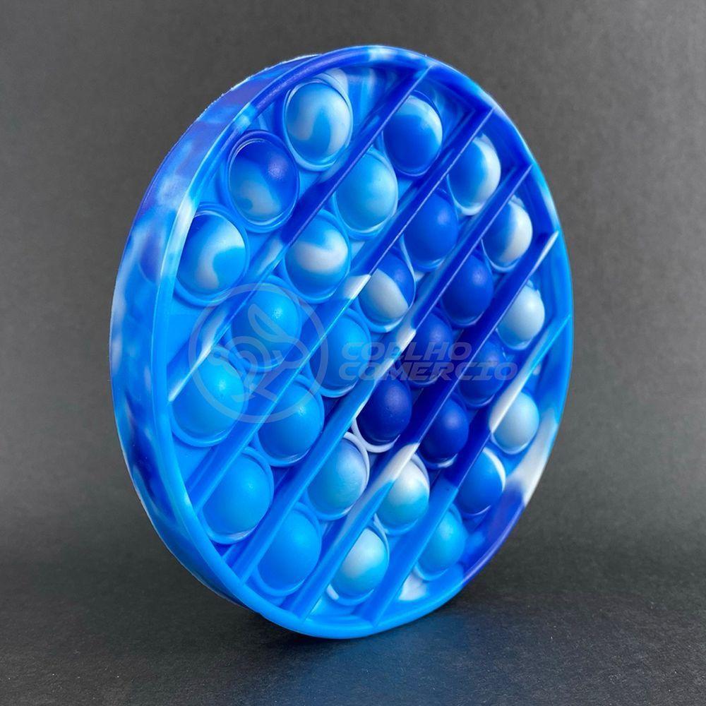 Pop It Tie Dye Circular Anti Stress Bolha Azul - 3