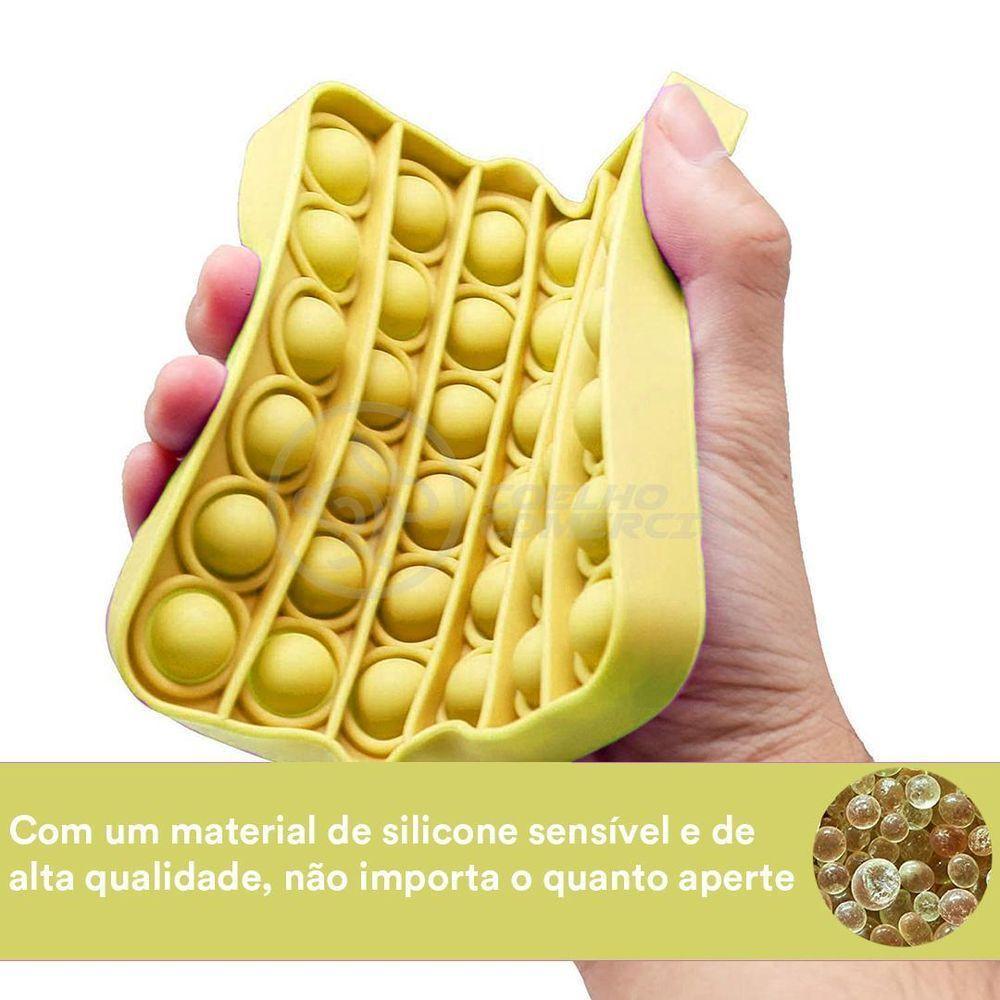 Pop It Quadrado Fidget Toy Anti Stress Ansiedade Amarelo Nº3 - 6