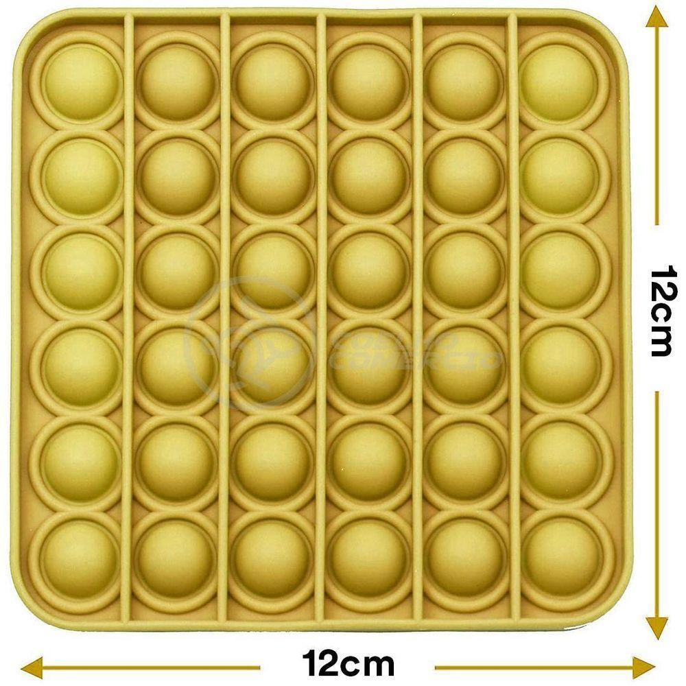 Pop It Quadrado Fidget Toy Anti Stress Ansiedade Amarelo Nº3 - 7