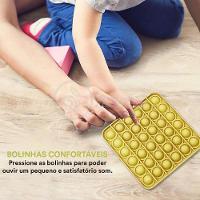 Pop It Quadrado Fidget Toy Anti Stress Ansiedade Amarelo Nº3 - 2