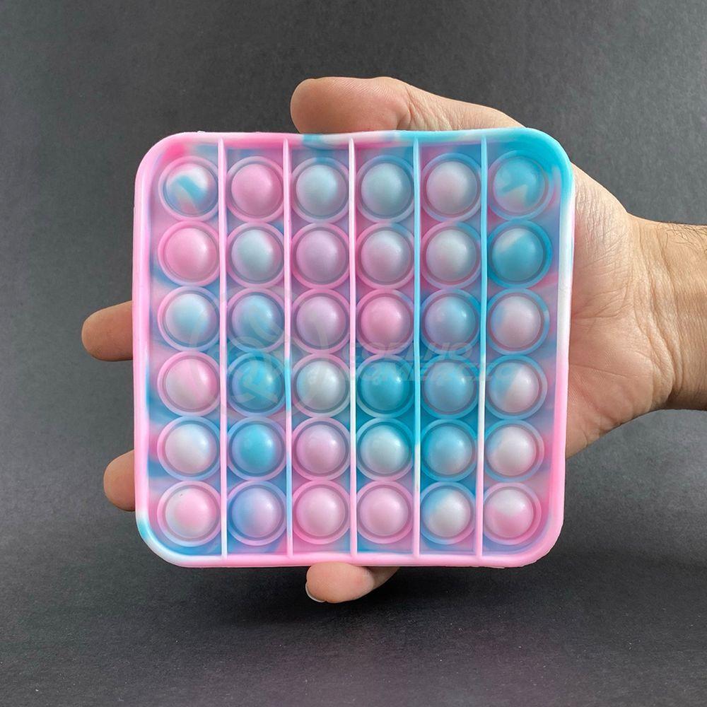 Pop It Tie Dye Quadrado Anti Stress Azul E Rosa - 4