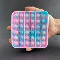 Pop It Tie Dye Quadrado Anti Stress Azul E Rosa