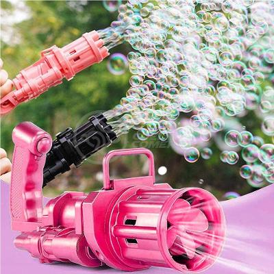 Máquina Elétrica Brinquedo Lança Bolhas Sabão Rosa
