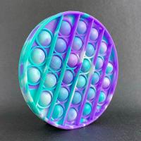 Pop It Tie Dye Circular Anti Stress Roxo E Verde - 7