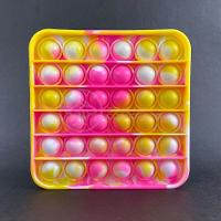 Pop It Tie Dye Quadrado Anti Stress Amarelo E Rosa - 3