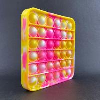 Pop It Tie Dye Quadrado Anti Stress Amarelo E Rosa - 4