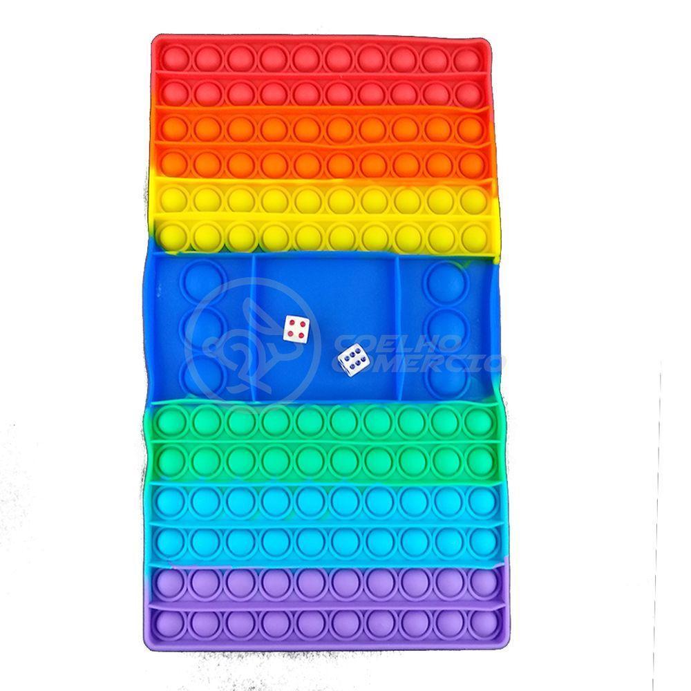 Tabuleiro Big Pop It Arco Iris Silicone Anti Stress - 2