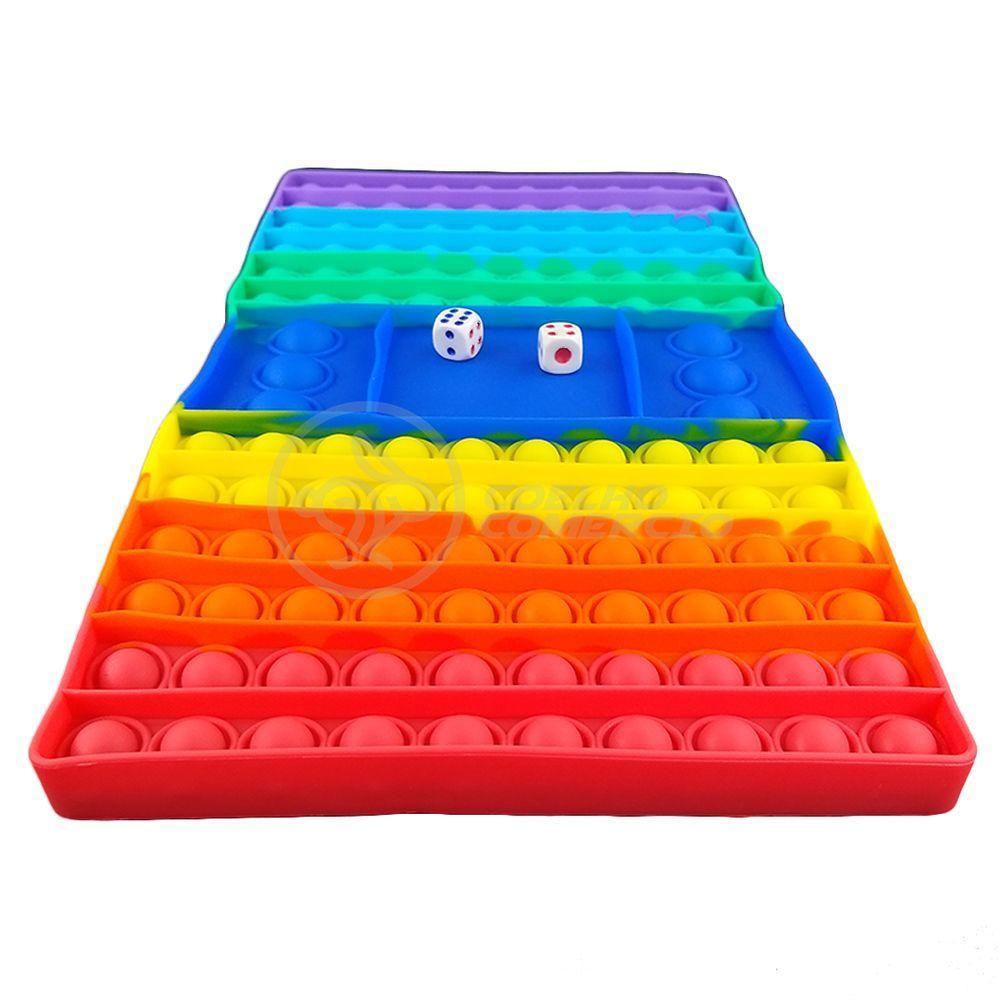 Tabuleiro Big Pop It Arco Iris Silicone Anti Stress - 4