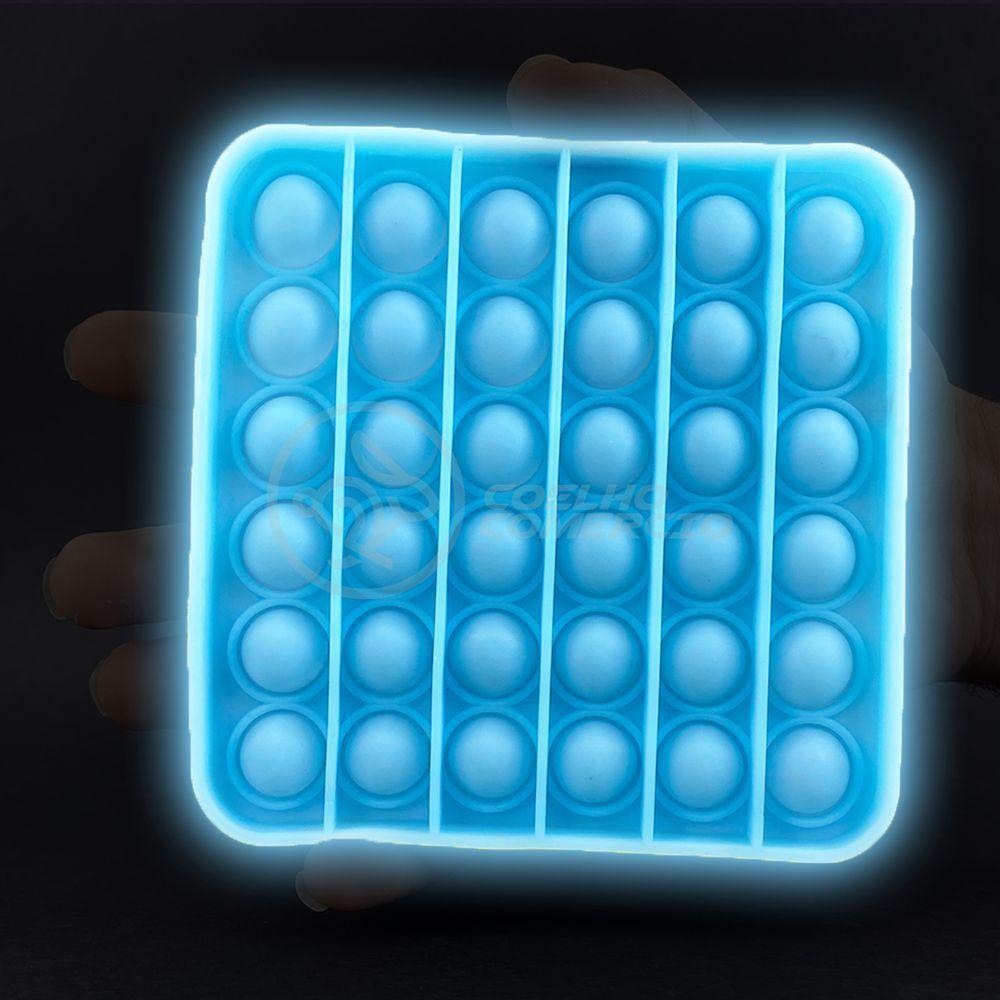 Pop It Brilha No Escuro Fluorescente Anti Stress Azul - 1