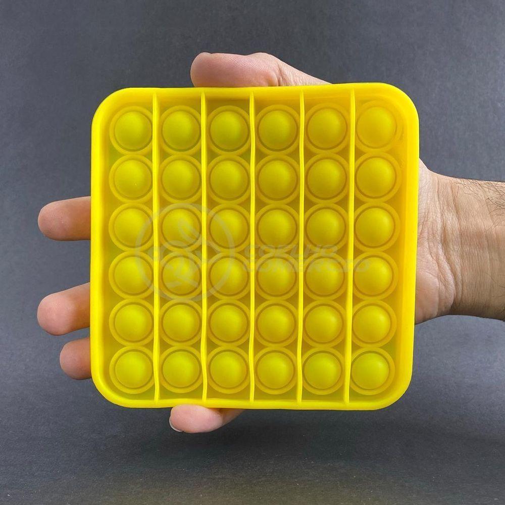 Pop It Quadrado Fidget Toy Anti Stress Ansiedade Amarelo Nº9 - 3
