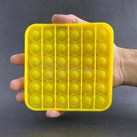 Pop It Quadrado Fidget Toy Anti Stress Ansiedade Amarelo Nº9 - 3