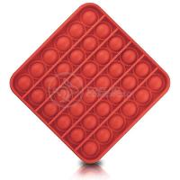 Pop It Quadrado Fidget Toy Silicone Anti Stress Vermelho Nº4 - 1