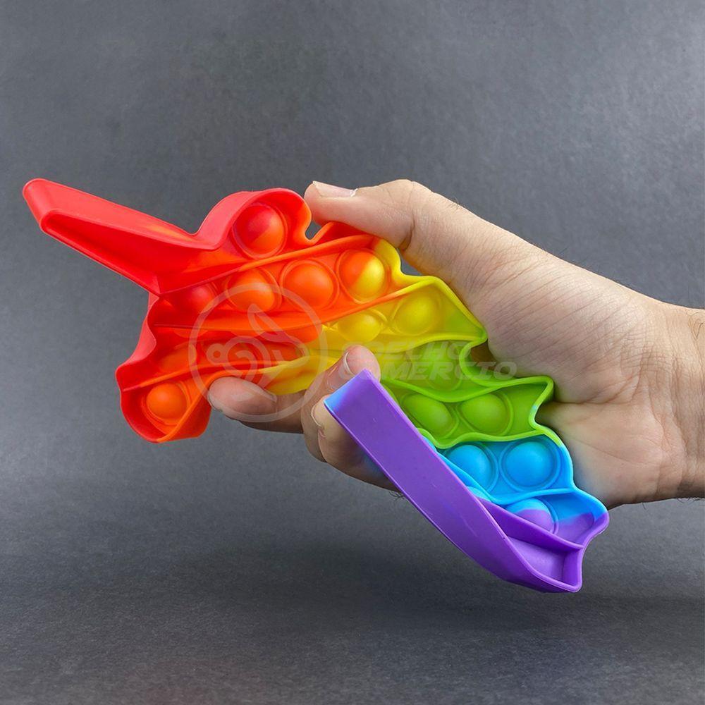 Pop It Unicórnio Fidget Toy Anti Stress Bolha Arco Íris - 2