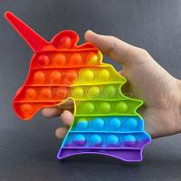 Pop It Unicórnio Fidget Toy Anti Stress Bolha Arco Íris - 1