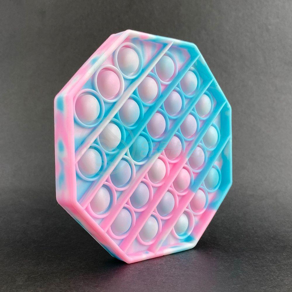 Pop It Tie Dye Octogonal Anti Stress Azul E Rosa - 3