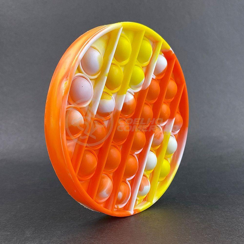 Pop It Tie Dye Circular Anti Stress Laranja E Amarelo - 1