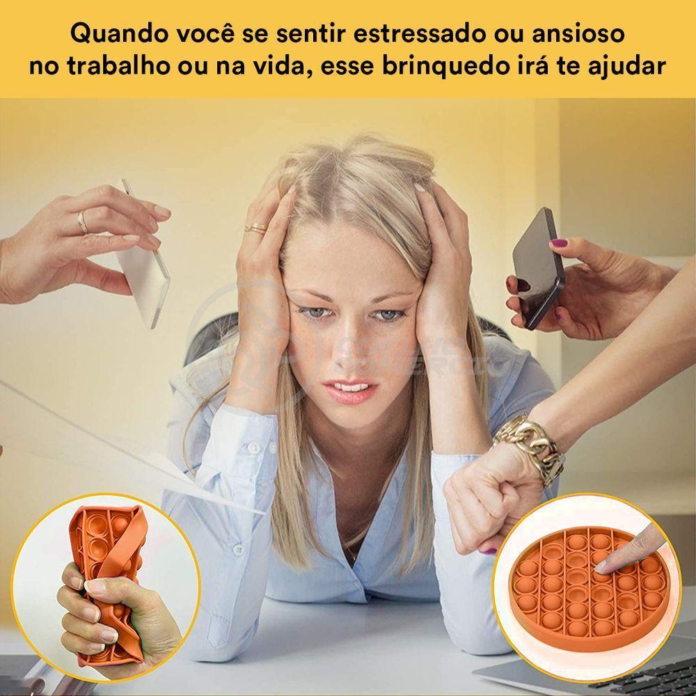 Pop It Circular Anti Stress Estourar Bolha Sensor Laranja - 4