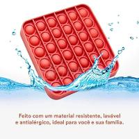Pop It Quadrado Fidget Toy Silicone Anti Stress Vermelho Nº6 - 22
