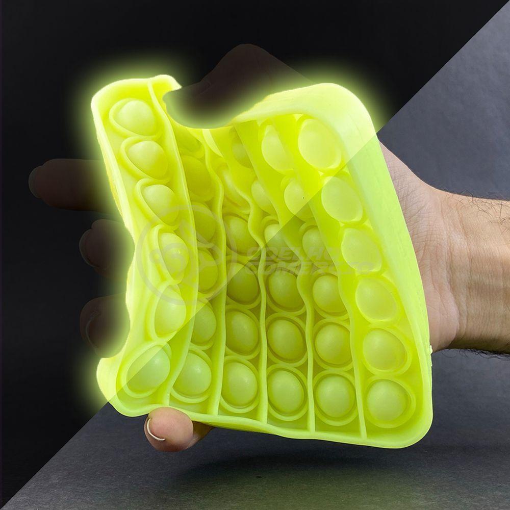 Pop It Brilha No Escuro Fluorescente Anti Stress Amarelo - 2