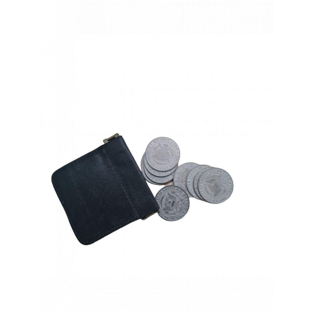 Carteira Porta Moeda One Dollar Half Dollar Preto - 1