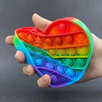 Pop It Coração Fidget Toy Anti Stress Ansiedade Arco Íris - 2
