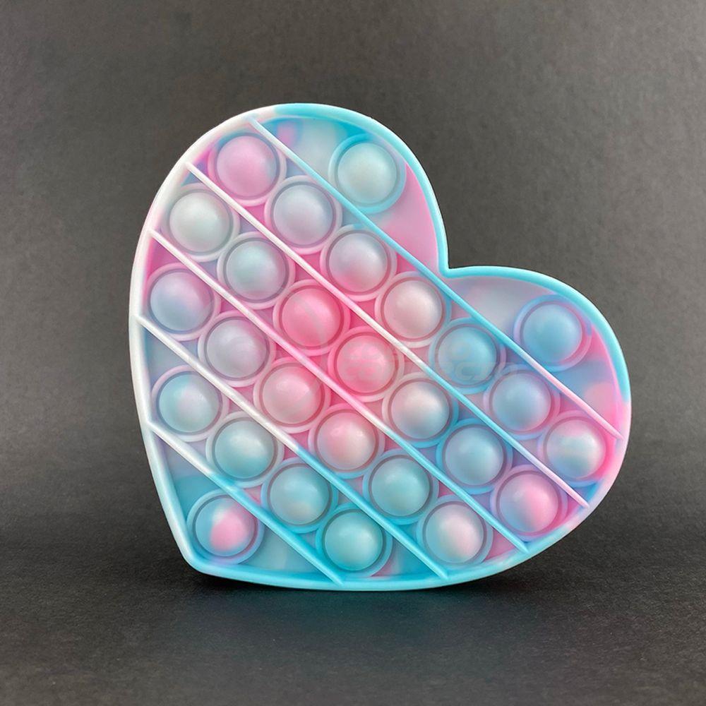 Pop It Tie Dye Coração Anti Stress Rosa E Azul - 3