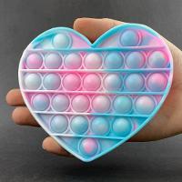 Pop It Tie Dye Coração Anti Stress Rosa E Azul - 1