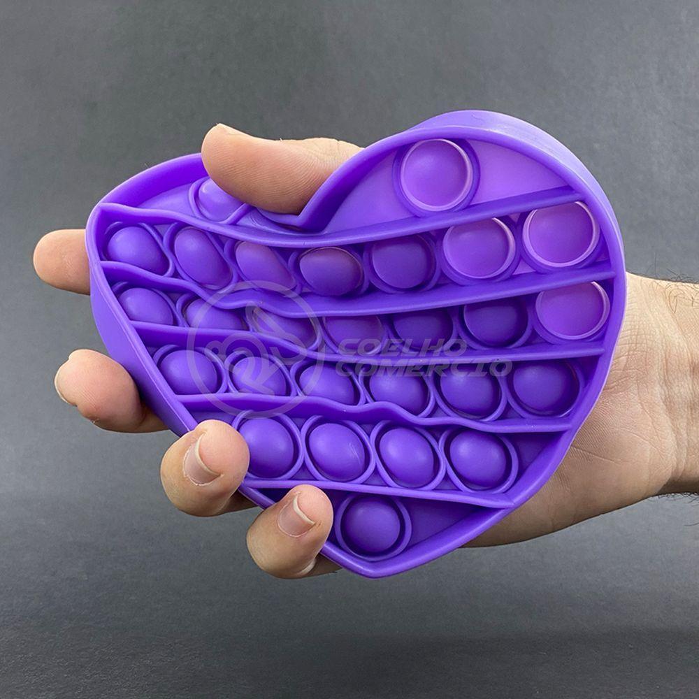 Pop It Coração Anti Stress Estourar Bolha Roxo - 2