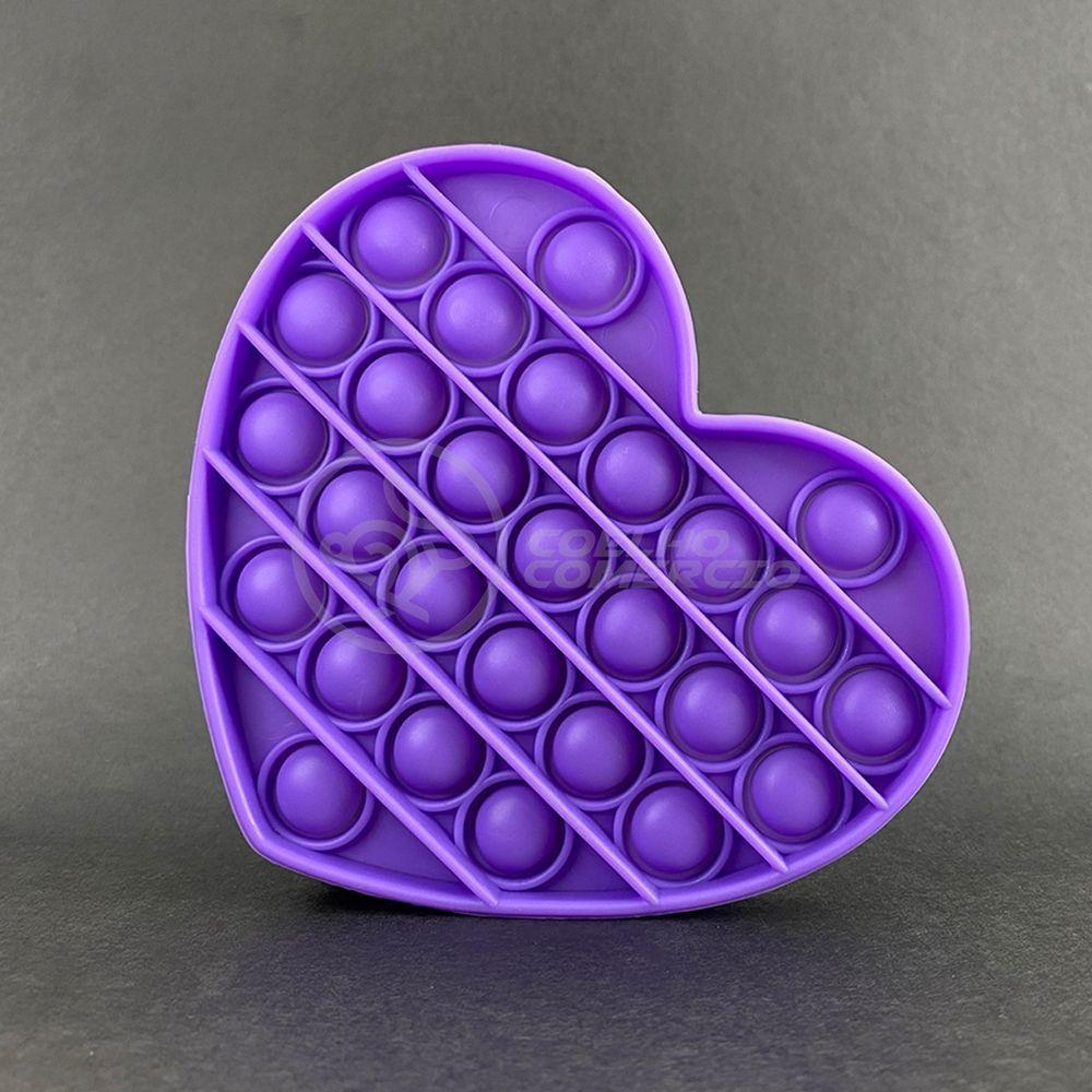 Pop It Coração Anti Stress Estourar Bolha Roxo - 3