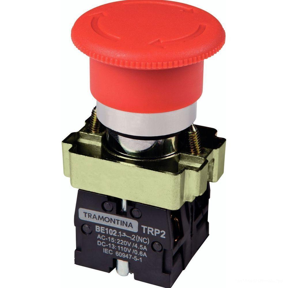 Botão De Emergência Tramontina Trp2-bs545 1na+1nf Com Base De Metal Tramontina - 1