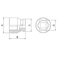 Soquete De Impacto Sextavado Em Aço Cromo Molibdênio 17 Mm - Encaixe 1/2'' Tramontina Pro Tramontina - 2