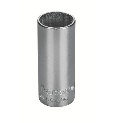 Soquete Estriado Longo Em Aço Cromo Vanádio 13 Mm - Encaixe 3/8" Tramontina Pro Tramontina