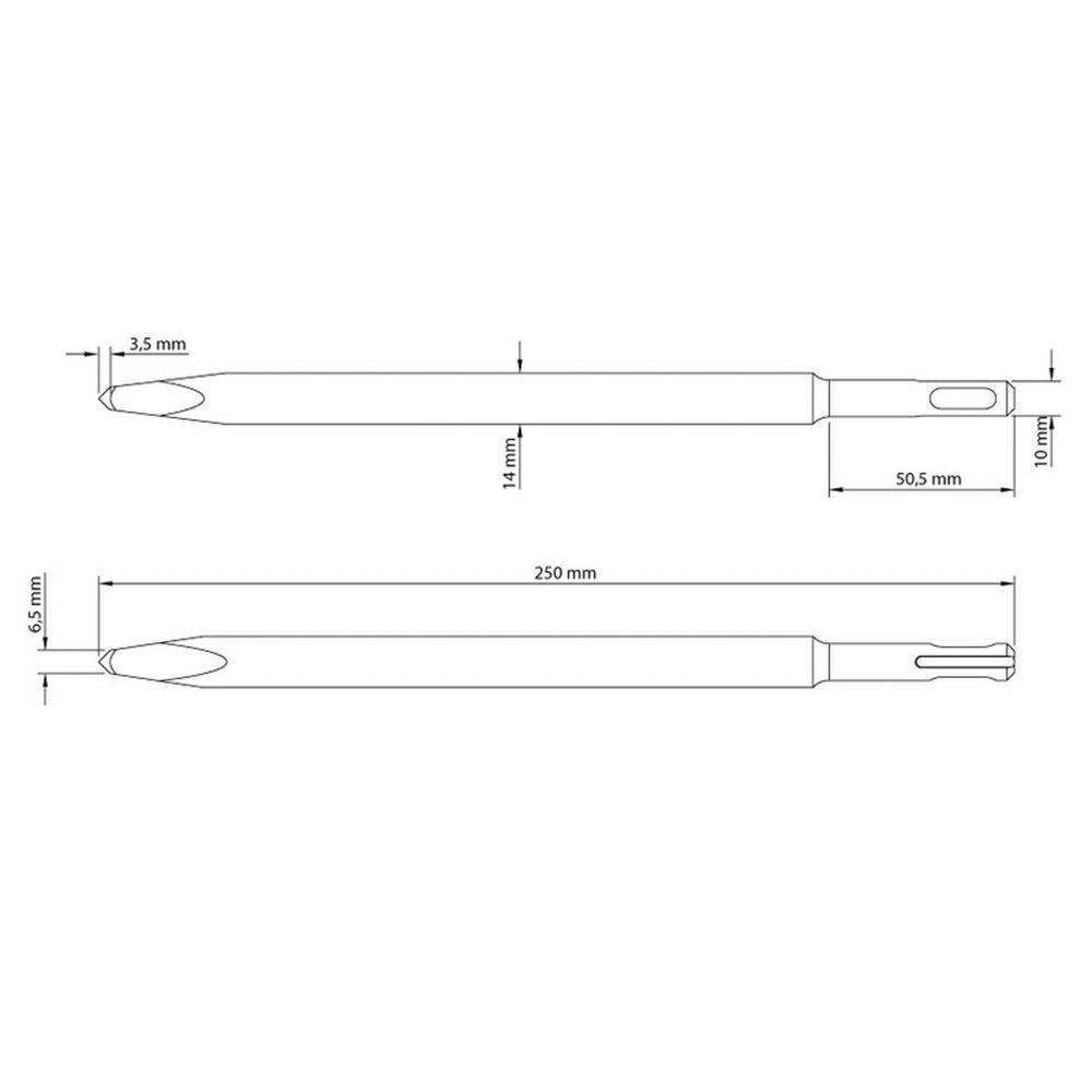 Ponteiro 10" Tramontina Em Aço Especial Com Encaixe Sds Plus Tramontina - 2