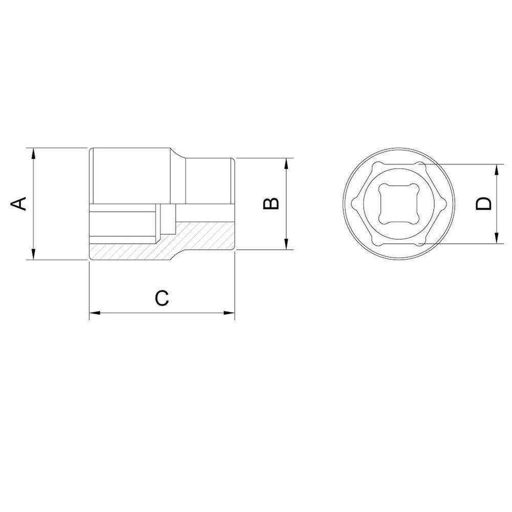 Soquete Sextavado Em Aço Cromo Vanádio 33 Mm - Encaixe 3/4" Tramontina Pro Tramontina - 2