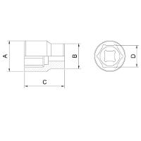Soquete Sextavado Em Aço Cromo Vanádio 33 Mm - Encaixe 3/4" Tramontina Pro Tramontina - 2