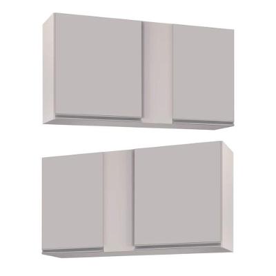 Kit 02 Armários Aéreo 02s Agata 100cm Branco