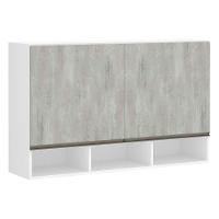 Armário 120cm 2 Portas C/Nicho Branco Polar C/Concreto - 1