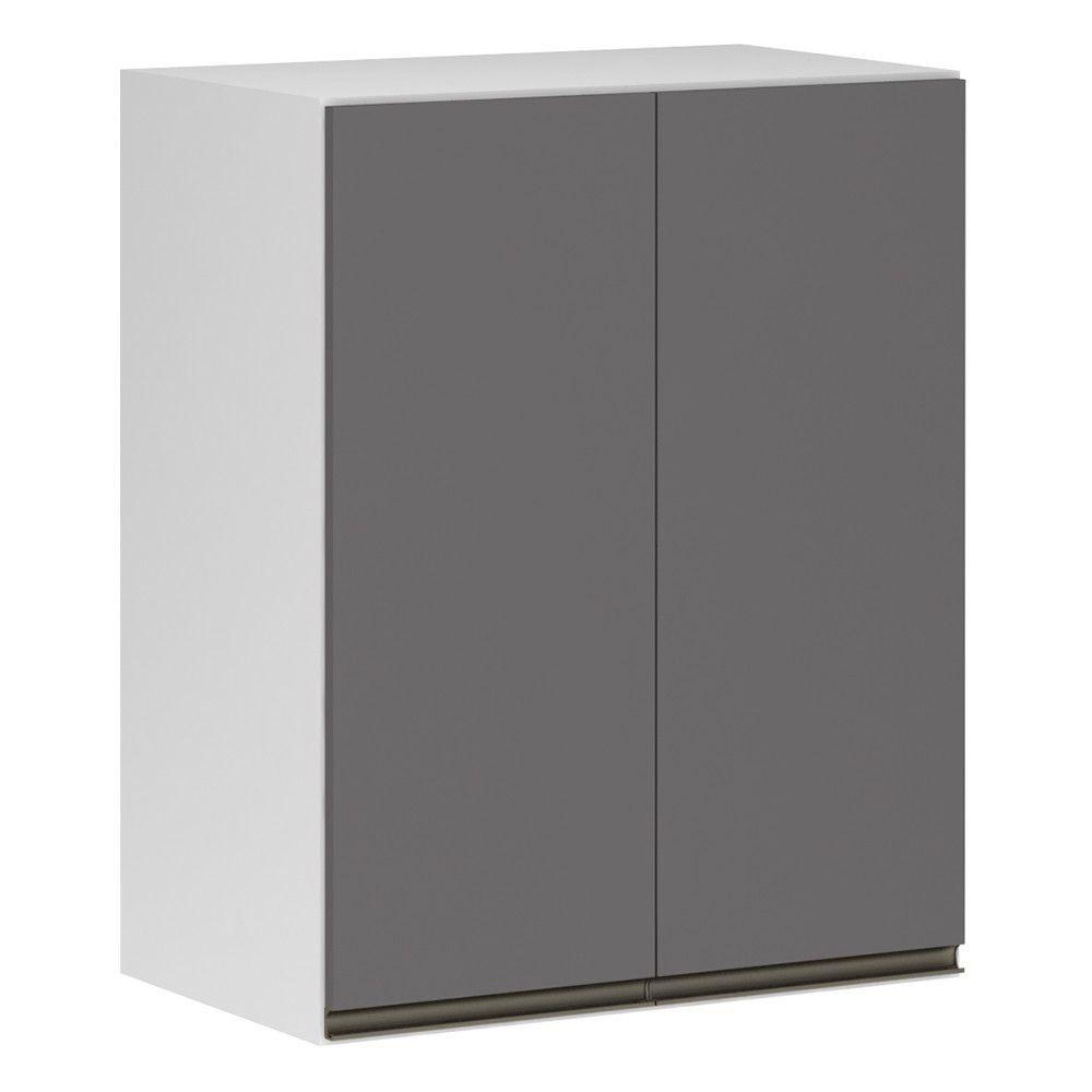 Armário Perola 60cm 2 Portas Branco Polar C/Cinza Puro - 1