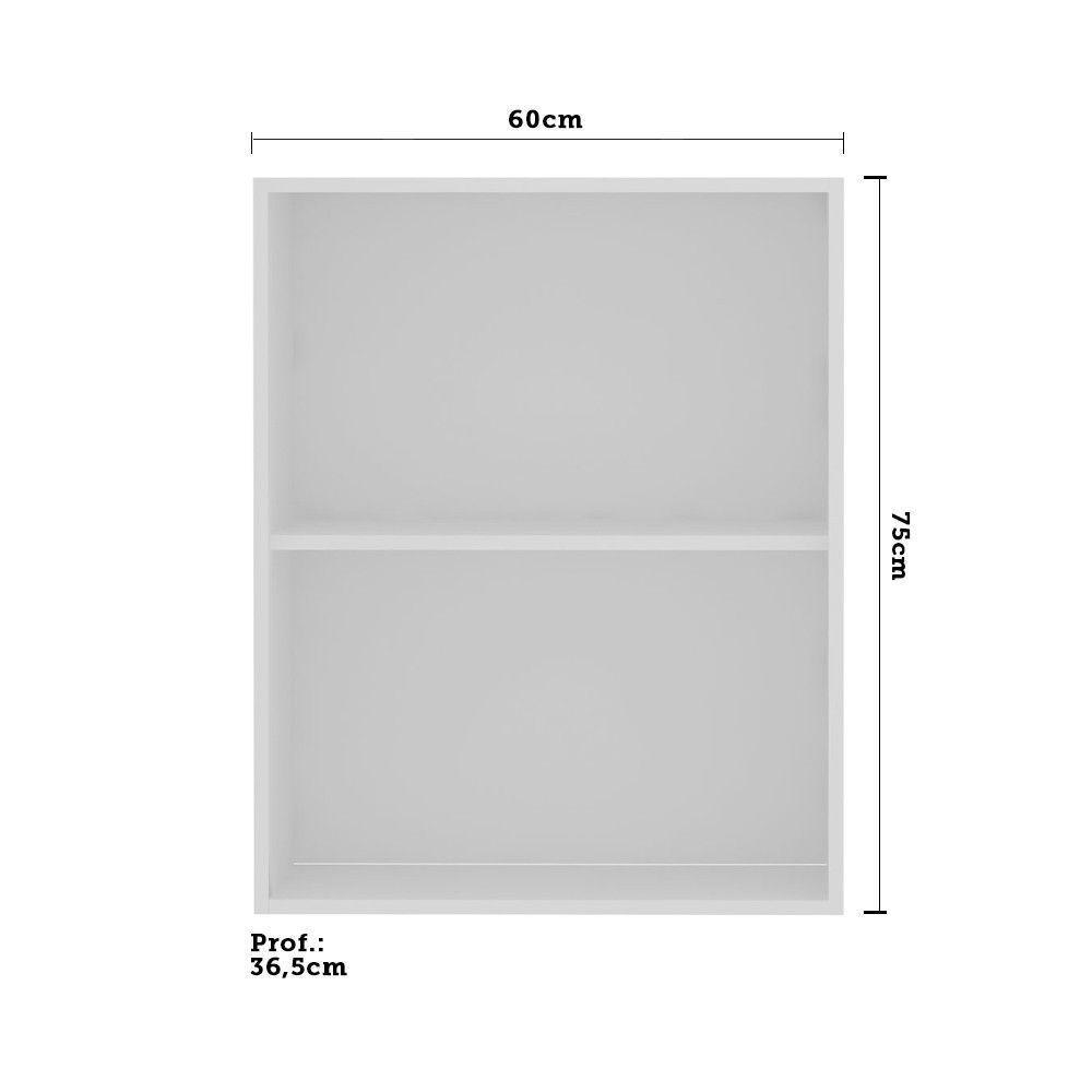 Armário Perola 60cm 2 Portas Branco Polar C/Cinza Puro - 4