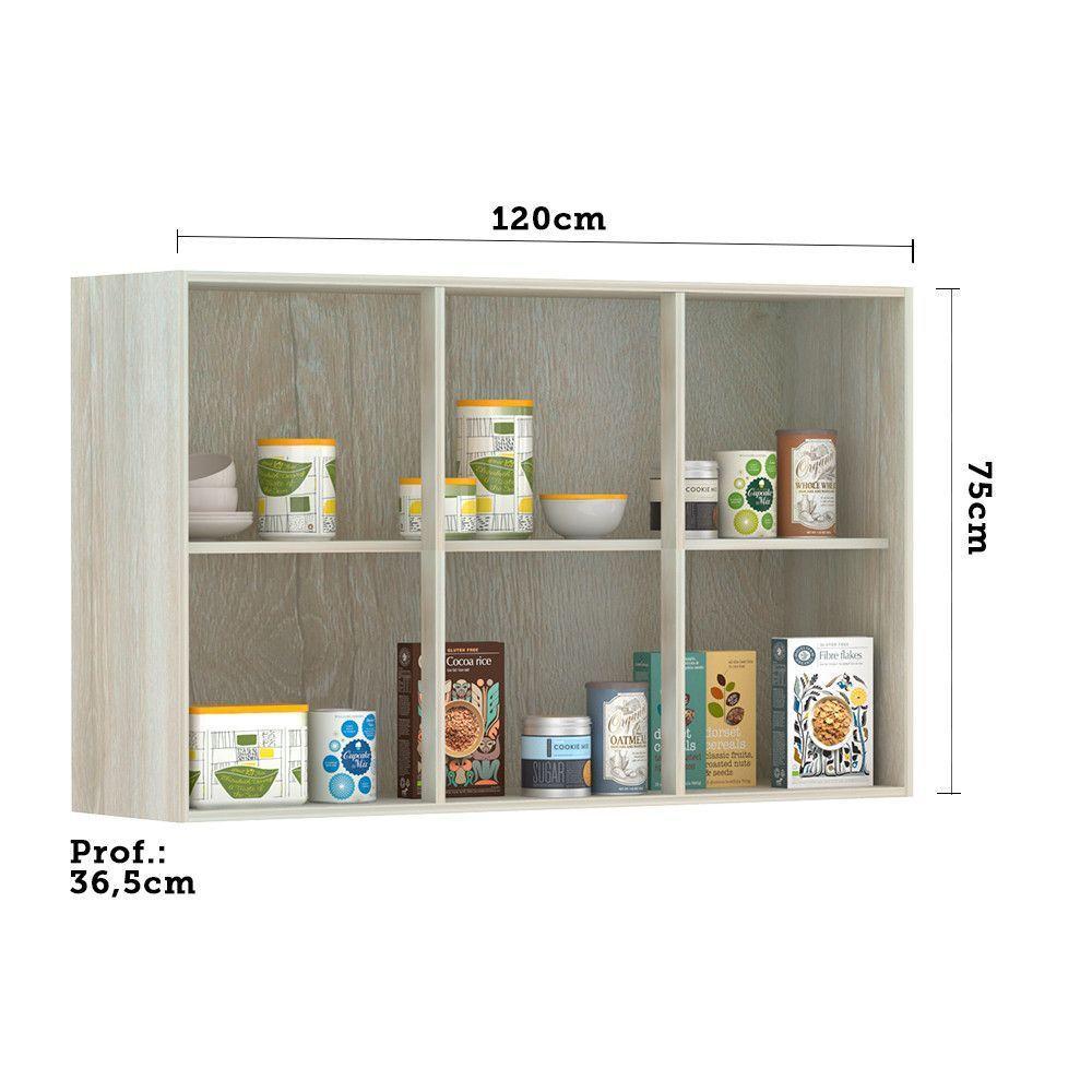 Armário Para Cozinha 120cm 3 Portas Vidro Reflecta Bronze - 3