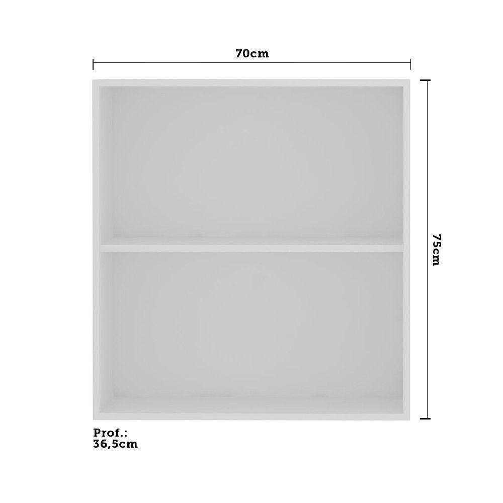 Armário Perola 70cm 2 Portas Branco Polar C/Preto Txt - 3