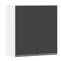 Armário Perola 70cm 2 Portas Branco Polar C/Preto Txt - 1